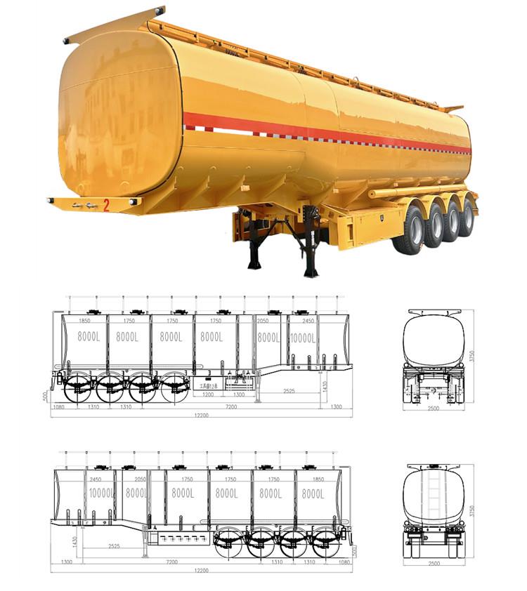 4 Axle Palm Oil Diesel Tanker Trailer for Sale