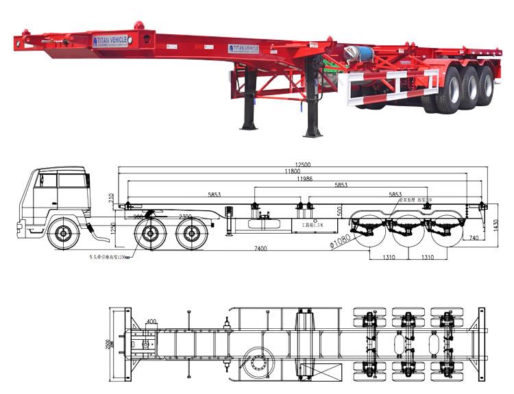40 FT Shipping Container Chassis Trailer for Sale