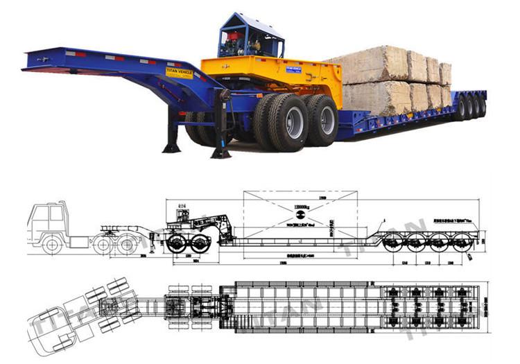 Hydraulic Detachable Gooseneck Lowboy Trailer for Sale