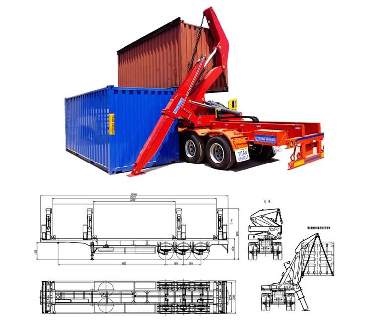 37 Ton Container Side Lifter Trailer with Crane for Sale