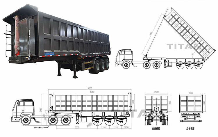 End Dump Trailer Prices - Dump Truck Semi Trailer for Sale