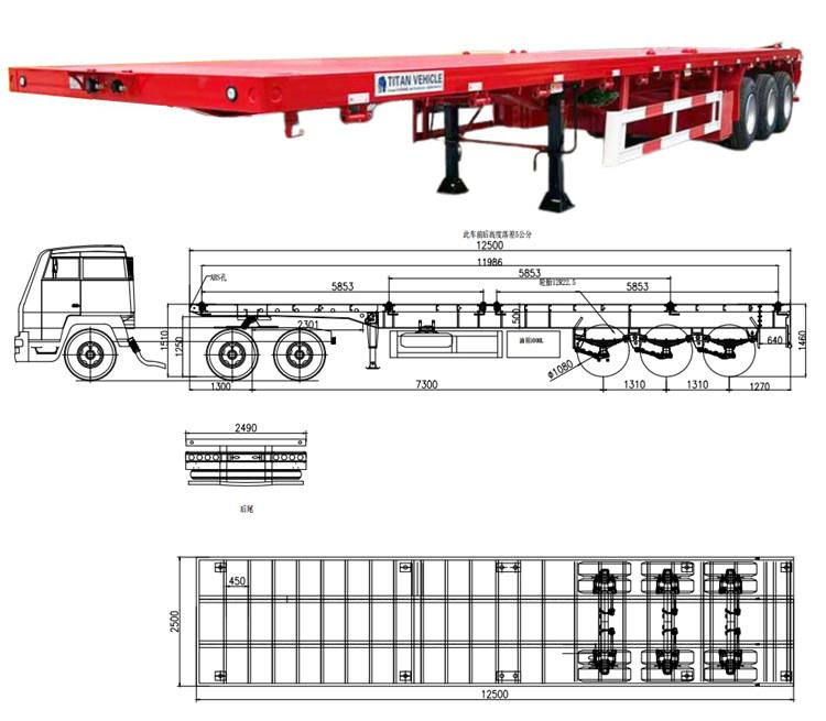 Flatbed Trailer Price - Tri Axle 40 Ft Flatbed Trailer for Sale Near Me