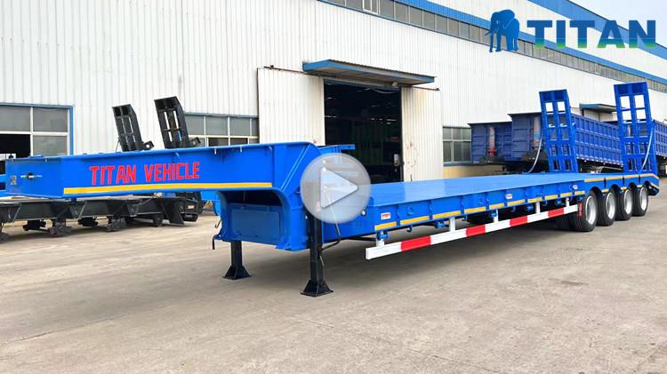 4 Axle 100 Ton Lowbed Truck Trailer for Sale