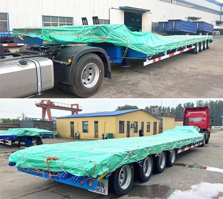 4 Axle 100 Ton Lowbed Truck Trailer for Sale