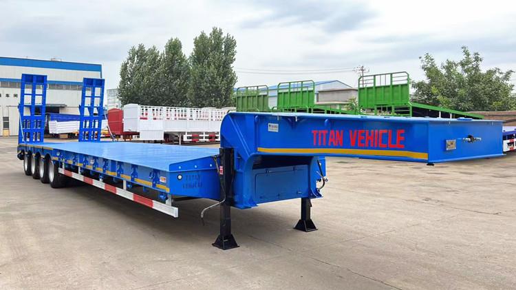 4 Axle 100 Ton Lowbed Truck Trailer for Sale