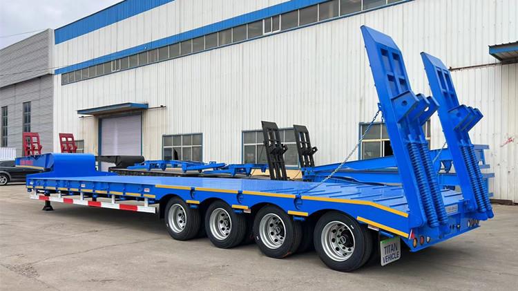 4 Axle 100 Ton Lowbed Truck Trailer for Sale
